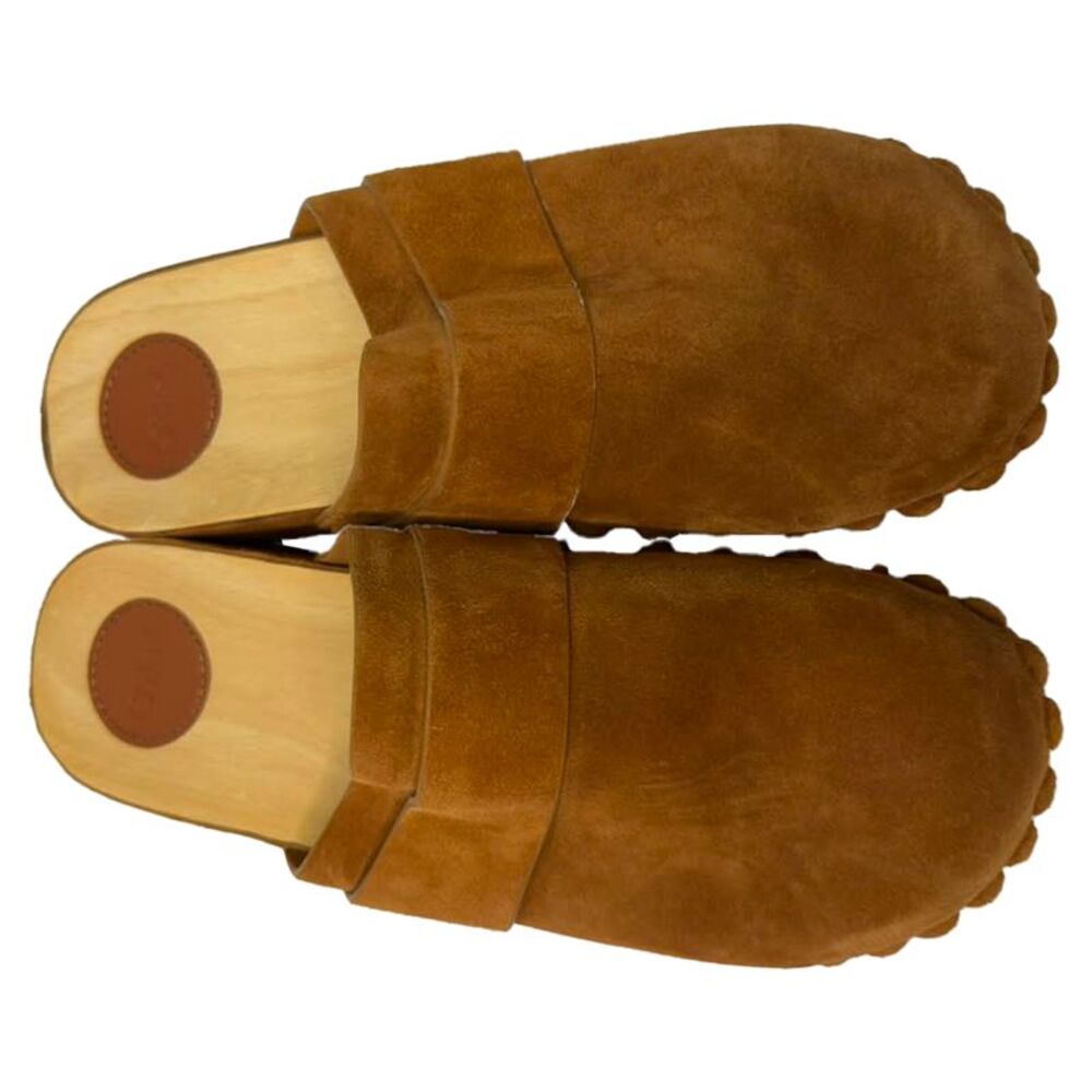 Chloé Joy Studded Clogs in Brown Suede - Picture 5 of 10